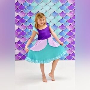 Ariel little mermaid princess dress Dinglehopper Milk Silk costume disney girls